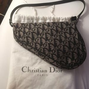 Dior monogram vintage mini saddle bag!